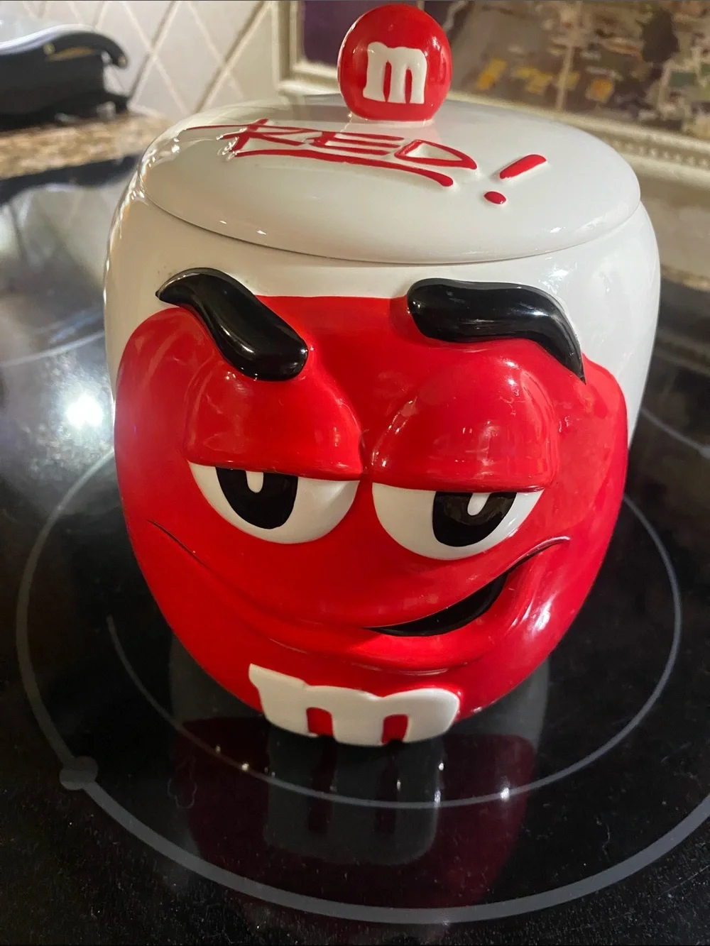 M&M'S Red Character Ceramic Treat Jar - Red & White